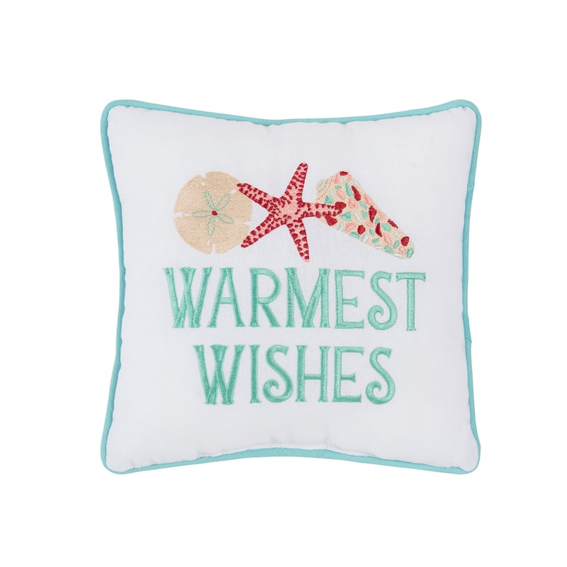 10" x 10" Warmest Wishes Small Christmas Accent Pillow