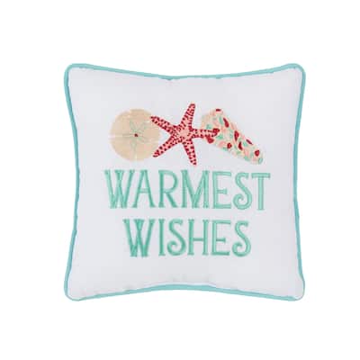 10" x 10" Warmest Wishes Small Christmas Accent Pillow