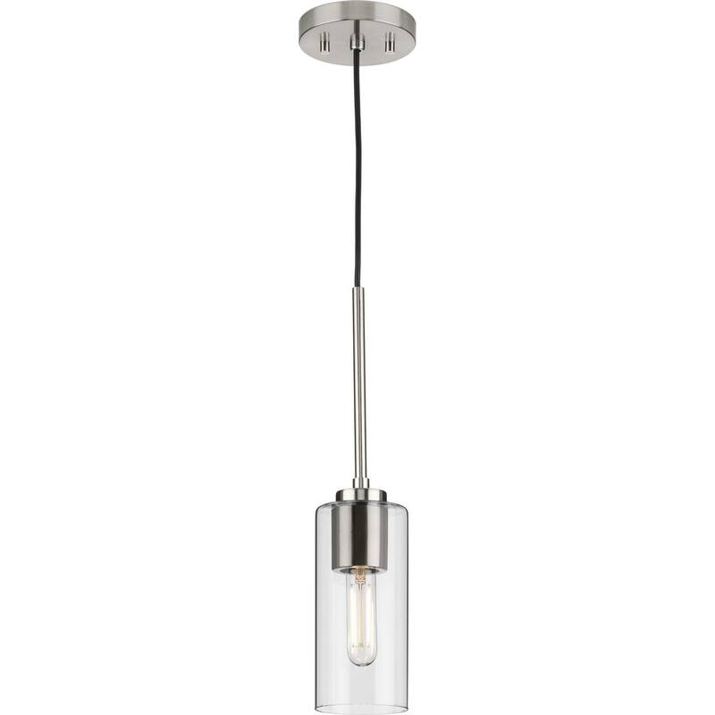 Cofield Collection One-Light Brushed Nickel Transitional Pendant - 4 in x 4 in x 9.75 in