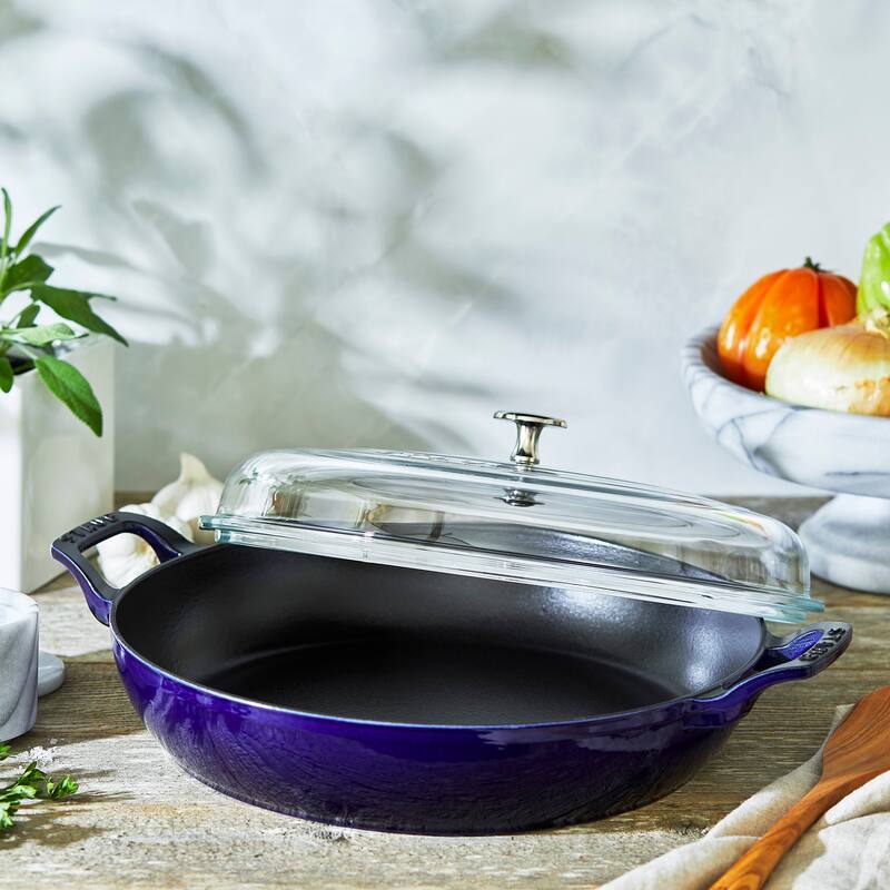 STAUB Cast Iron 3.5-qt Braiser with Glass Lid