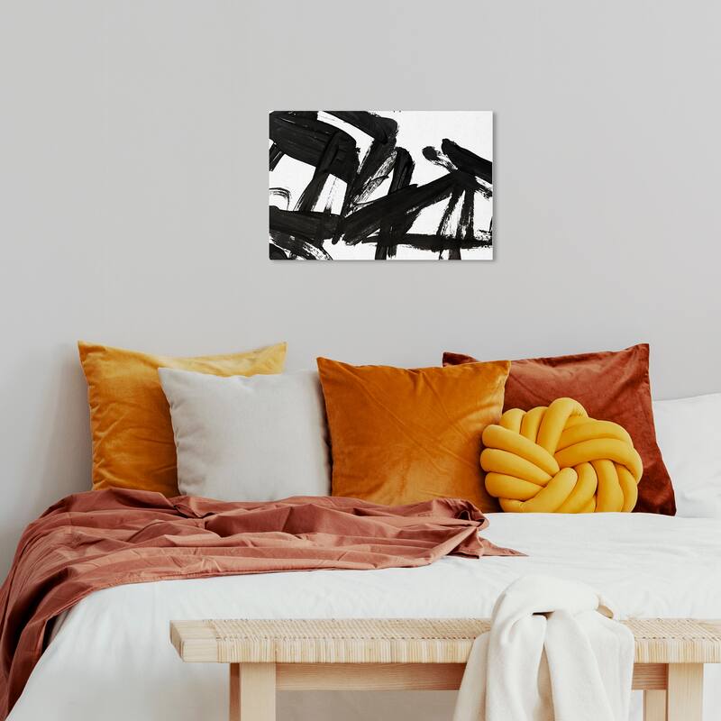 Wynwood Studio Canvas Abstract Mindful Always Inverse Horizontal Black and Modern & Contemporary Wall Art Canvas Print - 16 x 24