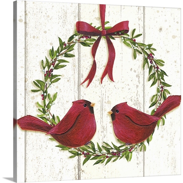 "Cardinal Wreath" Canvas Wall Art