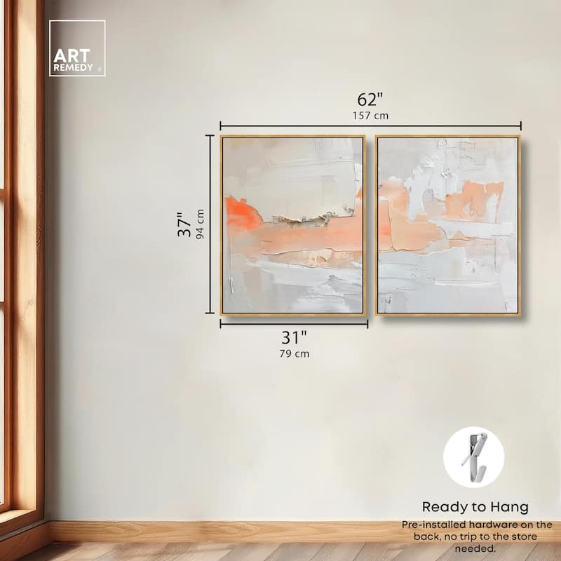 Orange Mist Halo Canvas Set of 2 by Art Remedy