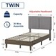 preview thumbnail 12 of 16, VECELO 2-pack Wood Frame Upholstered Kids Bed With Headboard Twin Size Bed Set of 2