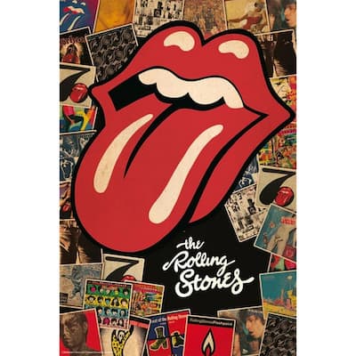 Rolling Stones Collage Art Poster - 24 x 36 Inch