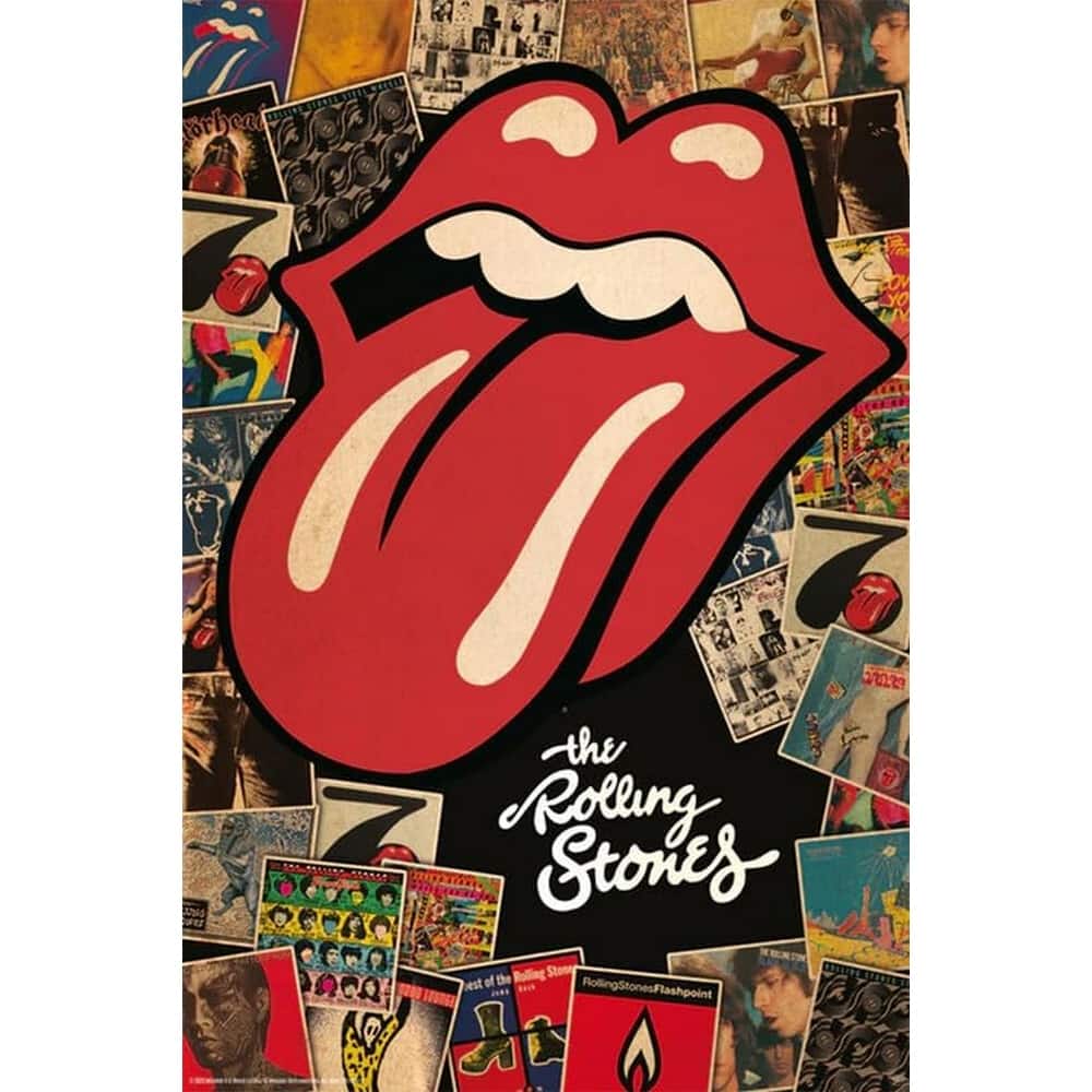 Rolling Stones Collage Art Poster - 24 x 36 Inch
