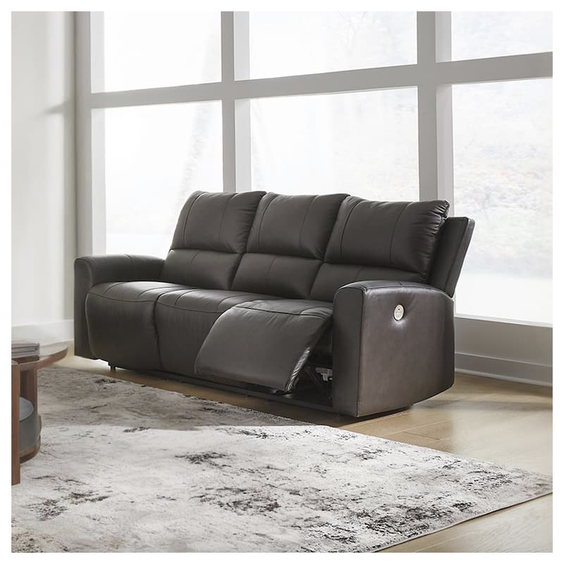 Signature Design by Ashley Boxmere Dark Brown Power Reclining Sofa - 84"W x 38"D x 39"H - 84"W x 38"D x 39"H - Brown
