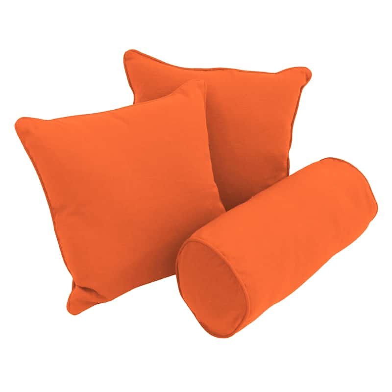 Delaney 3-Piece Twill Throw Pillow Set - Tangerine Dream