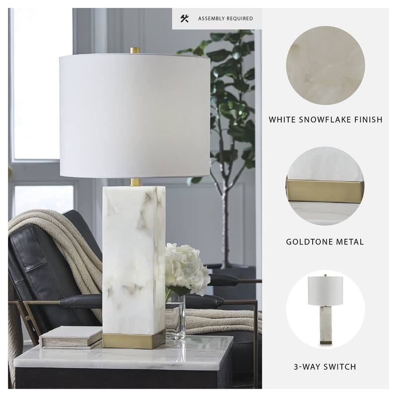 Signature Design by Ashley Linderfield White/Gold Finish Table Lamp - 14"W x 14"D x 30"H