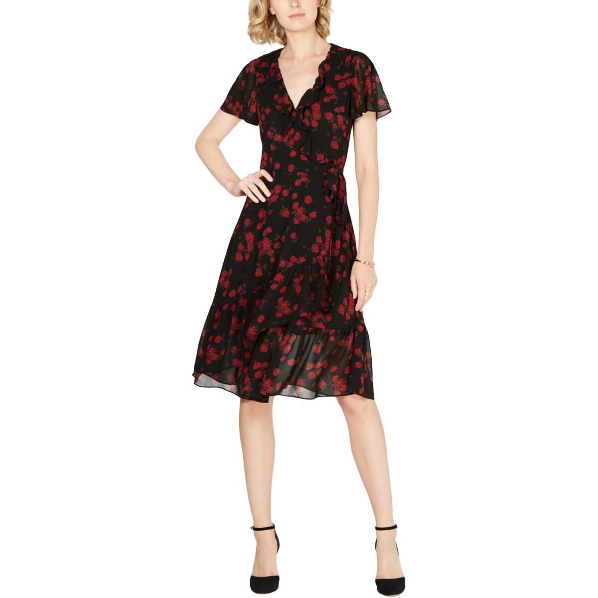 michael kors floral wrap dress