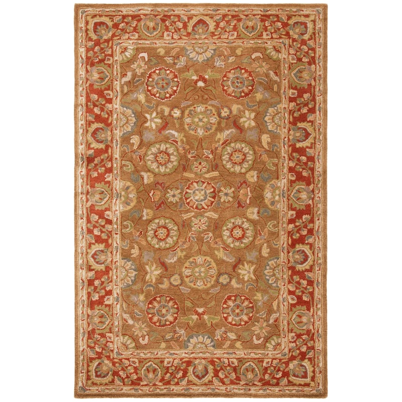 SAFAVIEH Handmade Heritage Field Flowers Traditional Oriental Wool Rug