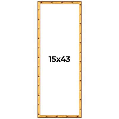 15x43 Frame Gold Bamboo Picture Frame Modern Photo Frame Includes UV Acrylic Shatter Guard Front Acid Free Foam Backing Board