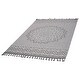 preview thumbnail 2 of 5, LOOM & LUXE Collection Gray/White Medallion Indoor/Outdoor Area Rug