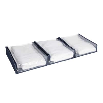 Under Bed Zippered Sweater Storage Bags with Clear Vision Panel - 16.0"L x 13.3"W x 4.0"H