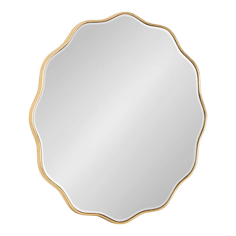 Kate and Laurel Viona Round Scalloped Mirror - 26" Diameter - Gold