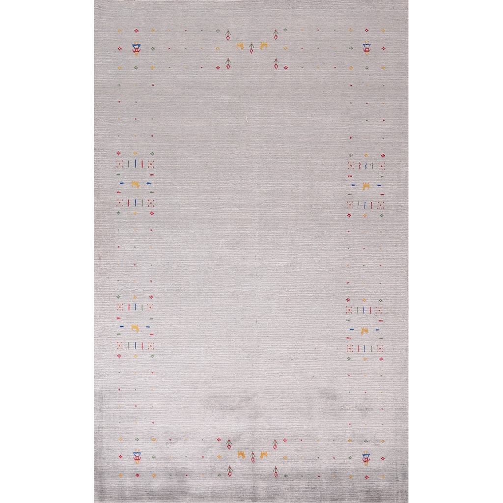 Tribal Gabbeh Oriental Area Rug Handmade Living Room Wool Carpet - 5'3"x 7'9"