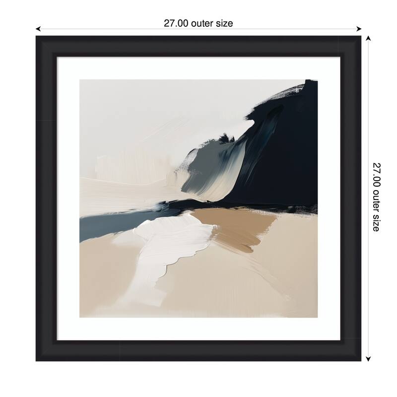 Kate and Laurel Framed Art Coastal Sand Modern Abstract Landscape II by The Creative Bunch Studio