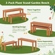 preview thumbnail 6 of 7, Gymax Wooden Plant Stand Set of 2 w/ Teak Oil Finish Slatted Top