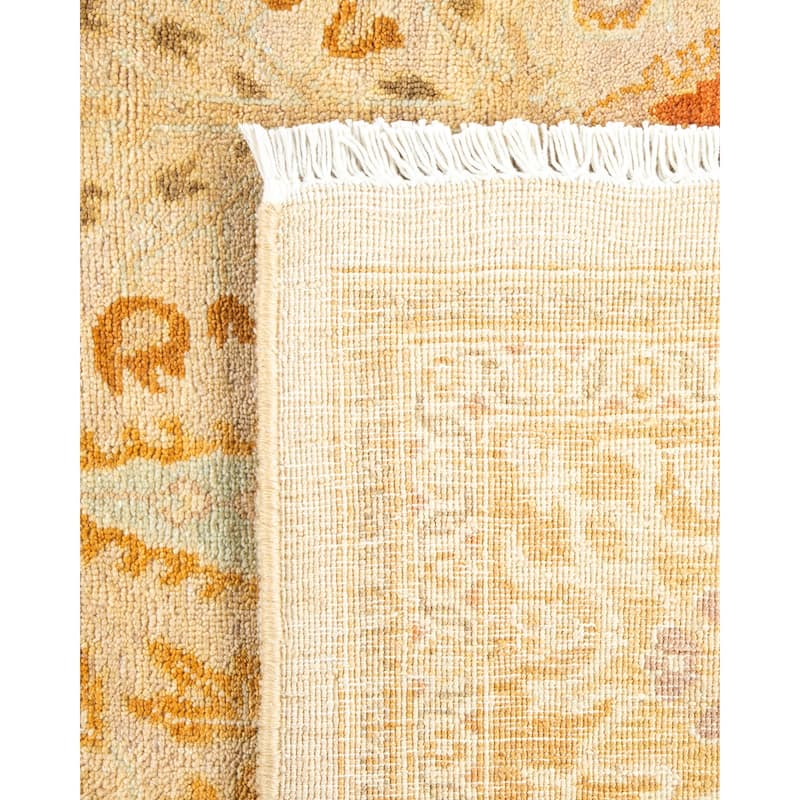 Overton Handknotted Wool Contemporary Oriental Ivory Area Rug - 6' x 9'