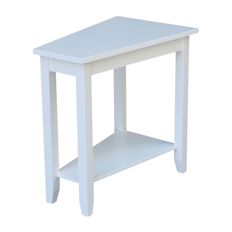 Keystone Solid Parawood Accent Table - White