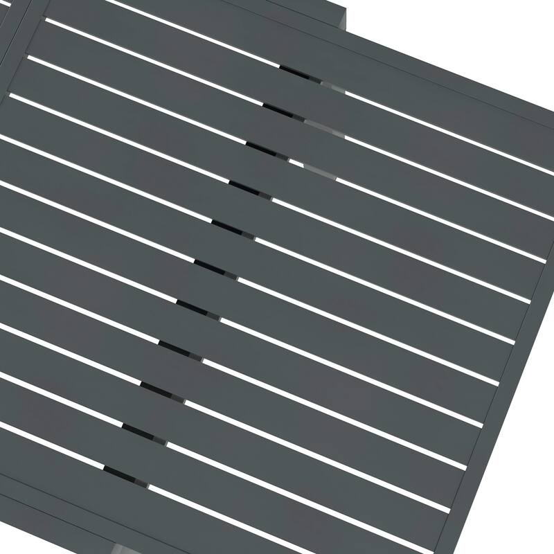 Outsunny Expandable Patio Dining Table for 4-6, 35.5" -70.75" Aluminum Extendable Outdoor Dining Table, Square / Rectangular