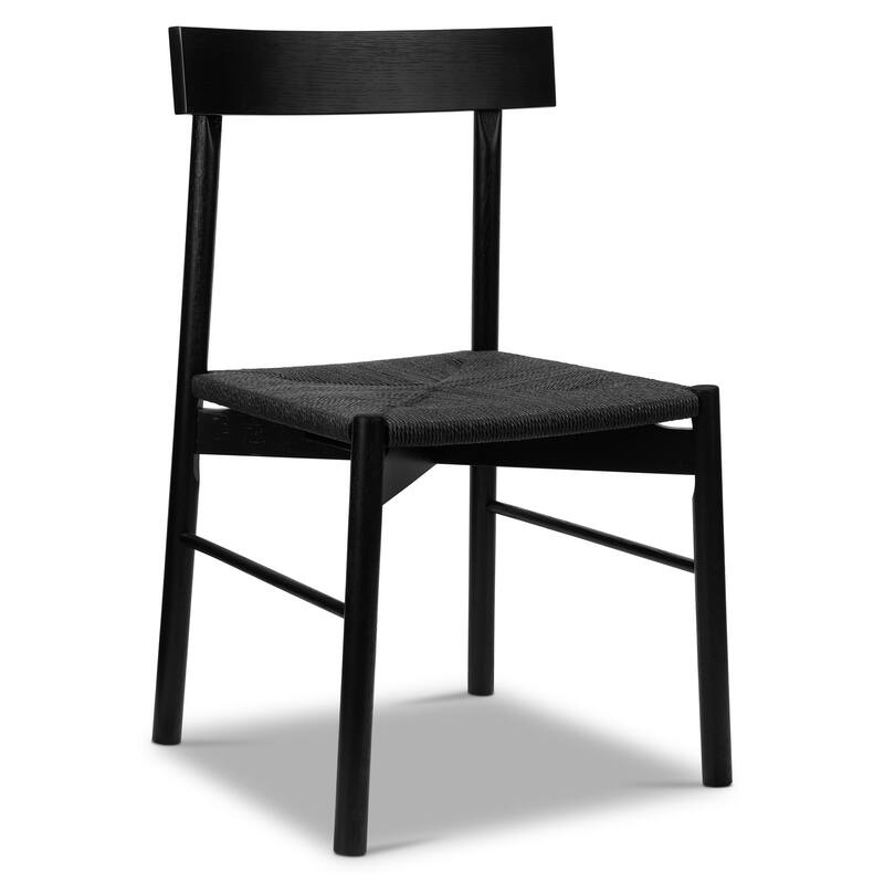 Poly & Bark Hamm Dining Chair - Solid Wood with Woven Seat