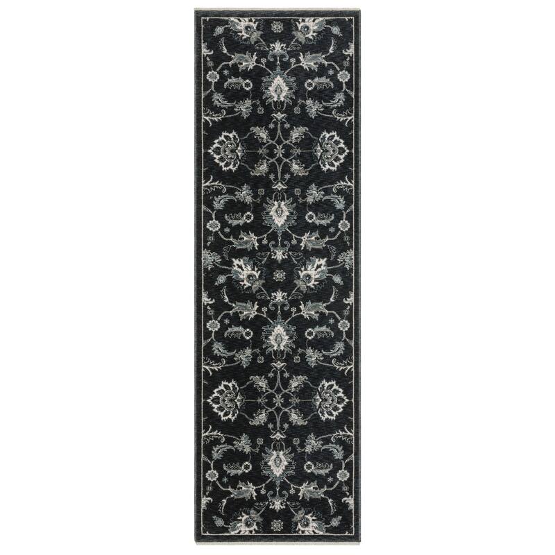 Style Haven Estella Oriental Blue/ Ivory Area Rug - 2' 3" x 7' 6" - Runner