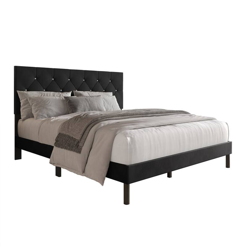 Clayfell Groton Tufted Upholstered Panel Bed