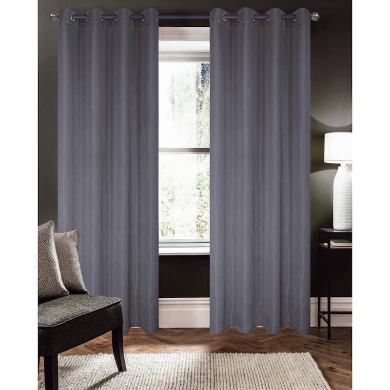 Barron Room Darkening Window Curtain Panel 84" - Charcoal