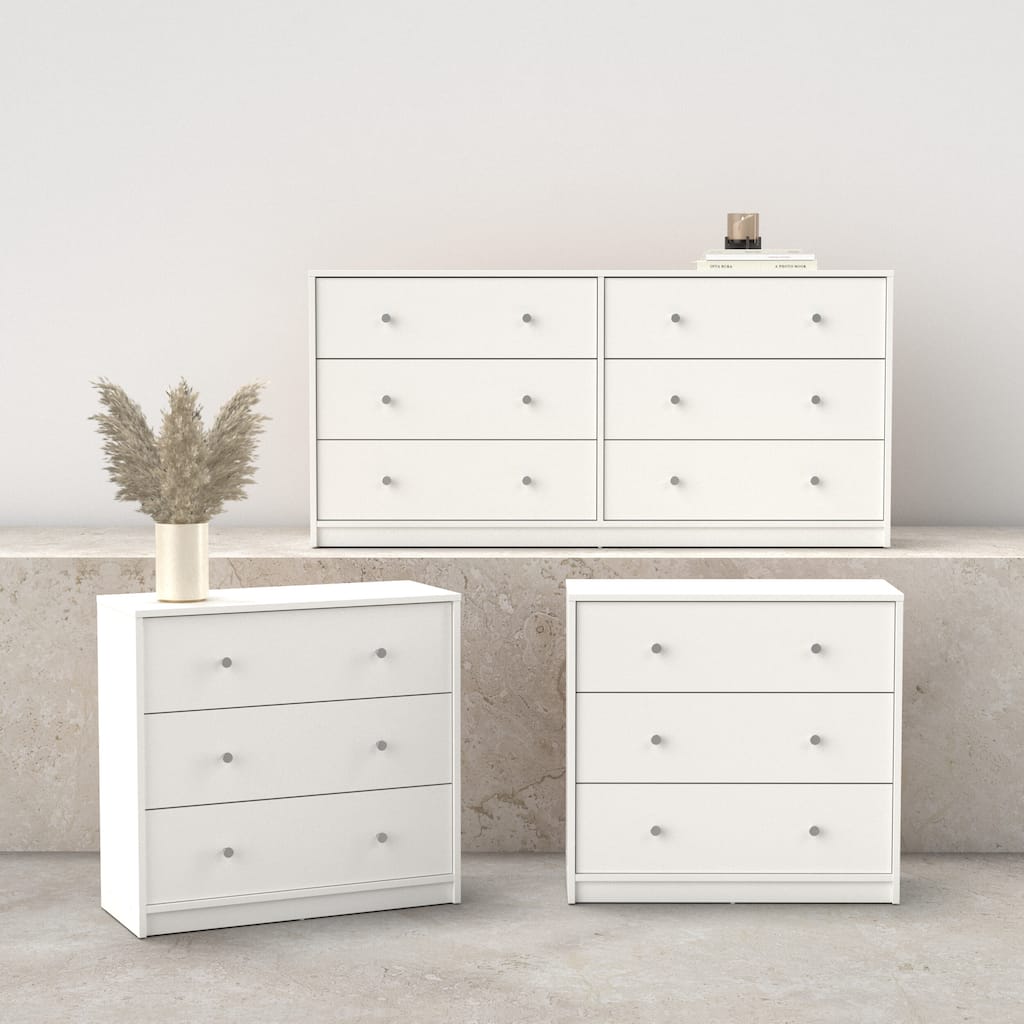 Porch & Den Zoe 3-Piece Bedroom Set - 6 Drawer Double Dresser And Chest Set Of 2