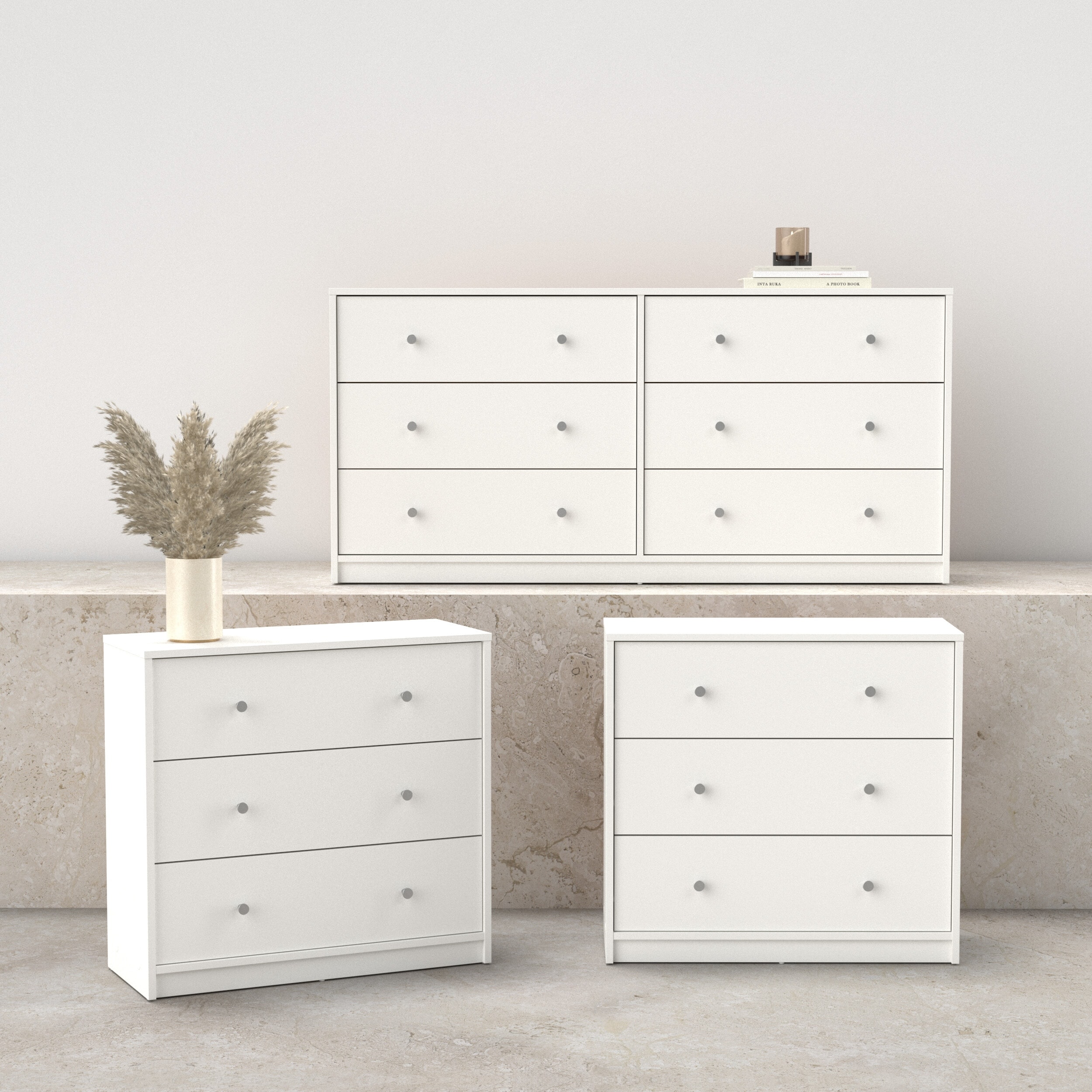 Porch & Den Zoe 3-Piece Bedroom Set - 6 Drawer Double Dresser And