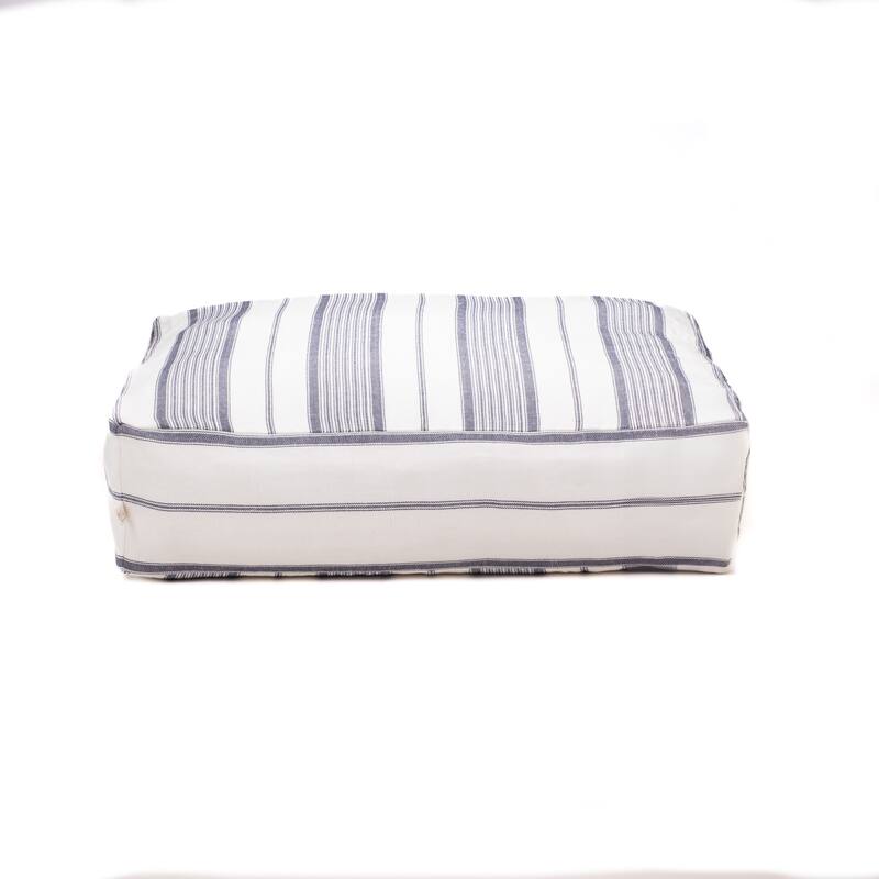Polo & Luna Del Mar Pet Bed Cushion Cover - Ivory/Blue Stripe - Ivory, Blue Stripe - Medium