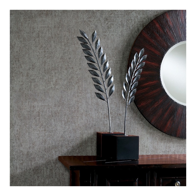 Brewster Luster Silver Distressed Texture Wallpaper - 21 x 396 x 0.025