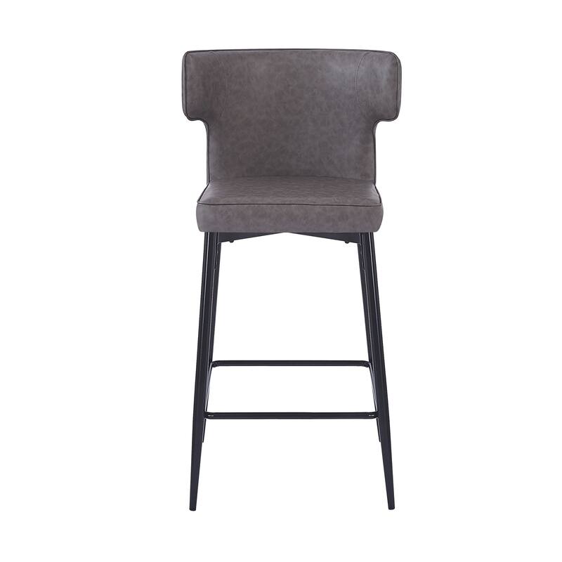 Ostweer Furniture 28'' PU Leather Bar Stools Set of 2 - Gray