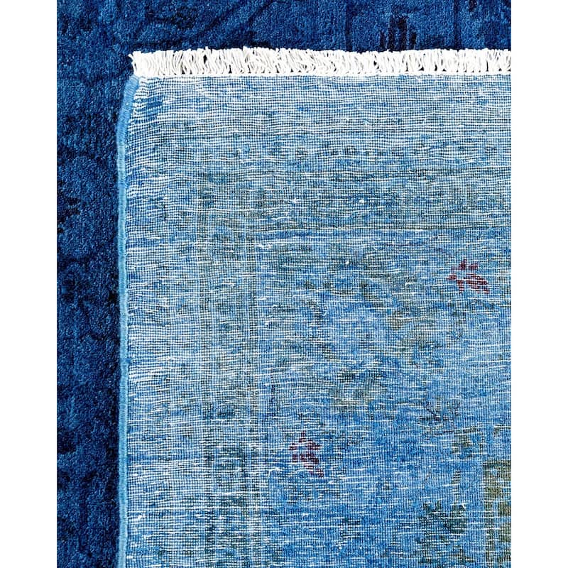 Fine Vibrance, One-of-a-Kind Hand-Knotted Area Rug - Blue, 6' 1" x 9' 1" - 6' 1" x 9' 1"