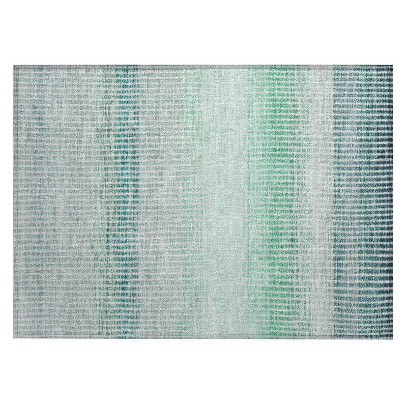 Machine Washable Indoor/ Outdoor Contemporary Stripes Chantille Rug