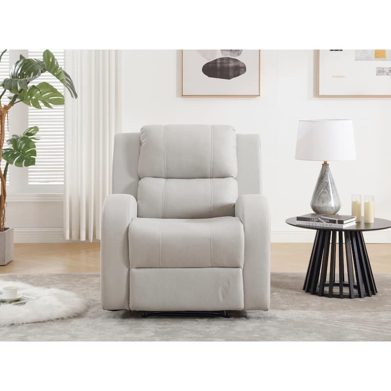 Modern Soft and Faux Leather Manual Recliner Chair, Suitable for Living room, Study, or Bedroom