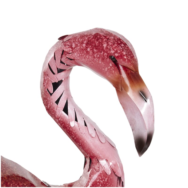 Metal Flamingo Tall Textured Ombre Decorative Garden Sculpture - Set of 2 Pink - Roche River Decor