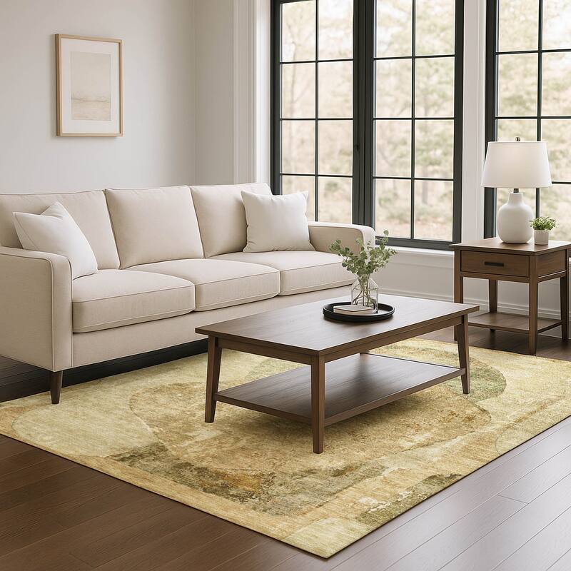 Premium Washable Super Soft Abstract Modern Mayfield Rug - Brown - 3' x 5'
