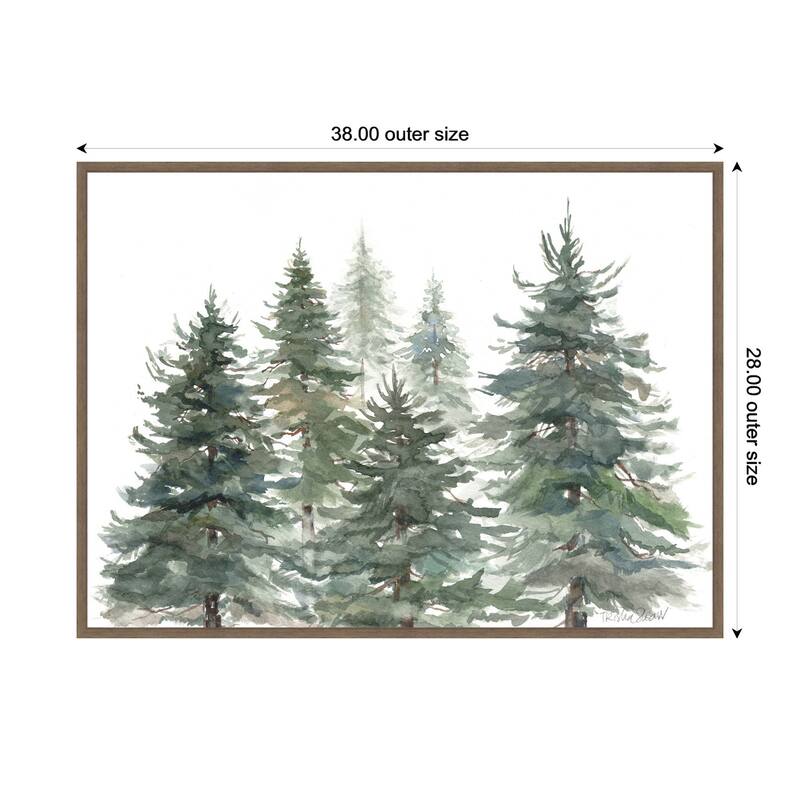Kate and Laurel Sylvie Framed Canvas Pines And Evergreens by Patricia Shaw