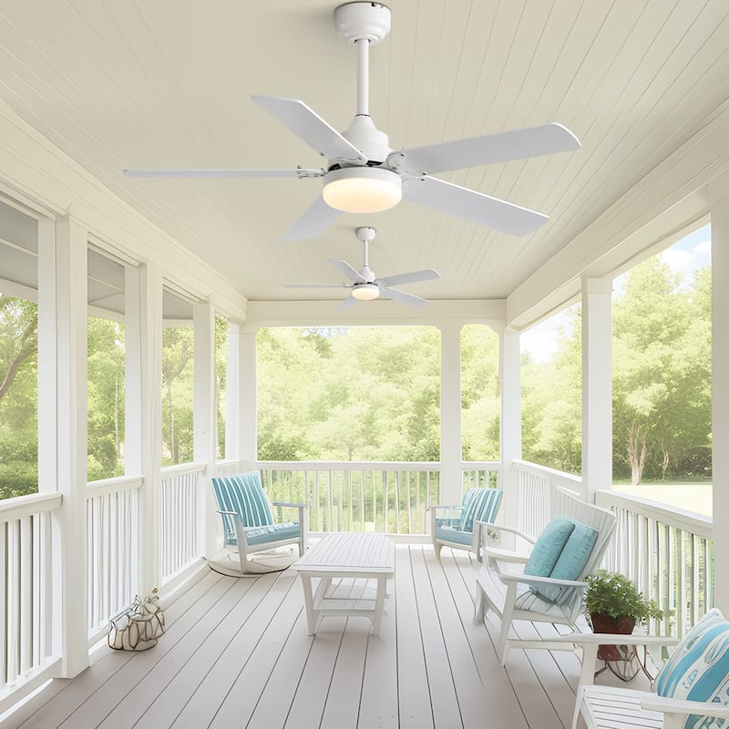 42-inch Flush Mount and Downrod Mount Ceiling Fan with Light and Remote, 5 Plywood Blades - 42 Inch diameter