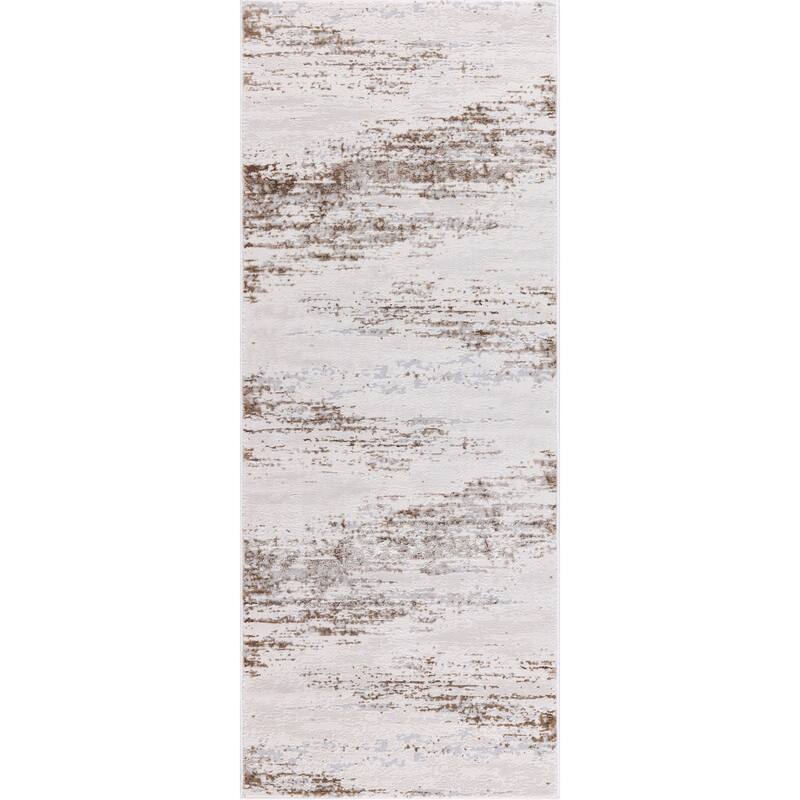 Nevada Collection Abstract Neutral Area Rug - 2'6 x 7'8