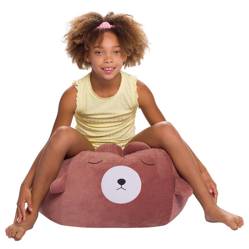 Stuffed Animal Storage Bean Bag Chair Cover only for Kids, Toy Holder
