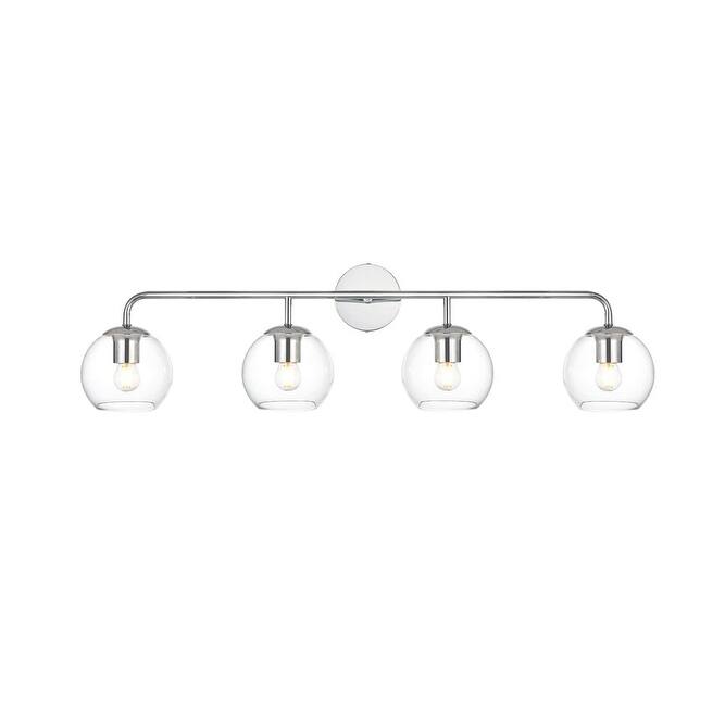 Elegant Lighting LD7321W37 Genesis 4 Light 10" Tall Bathroom Sconce - Chrome / Clear