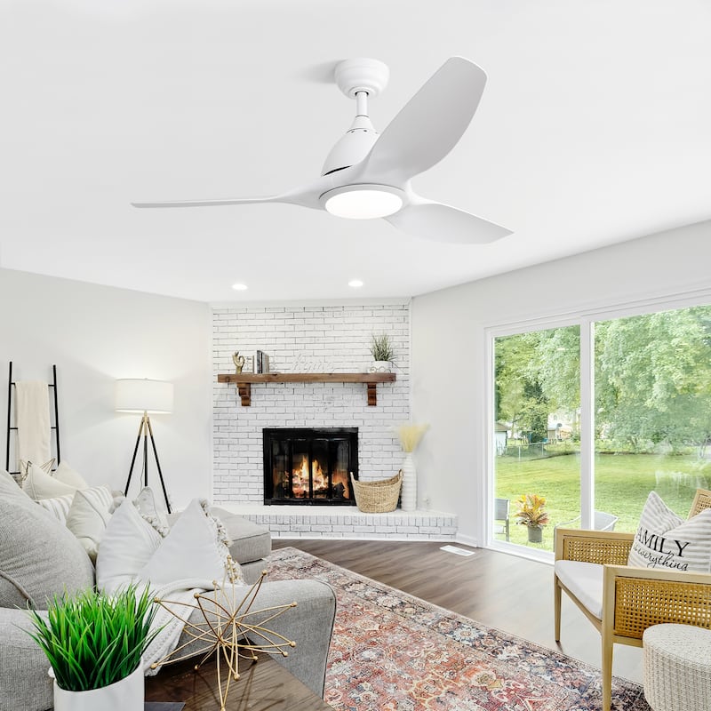 52" High CFM Modern Ceiling Fan with Remote Control and Reversible Blades With Light