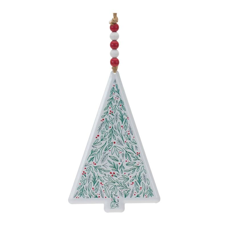 Beaded Hanger Christmas Tree Ornaments - 8.5" - White and Green - 12ct