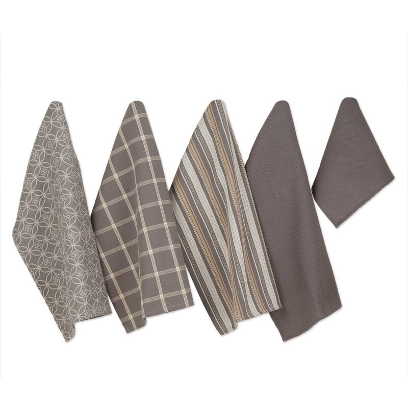 DII Assorted Kitchen Dishtowel & Dishcloths (Set of 5)