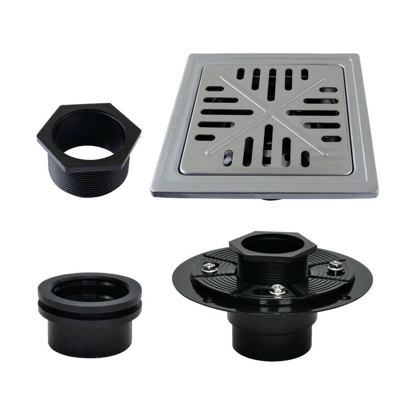 Kingston Brass BSFK6605 Watercourse 6" Square Shower Drain - Polished Stainless Steel