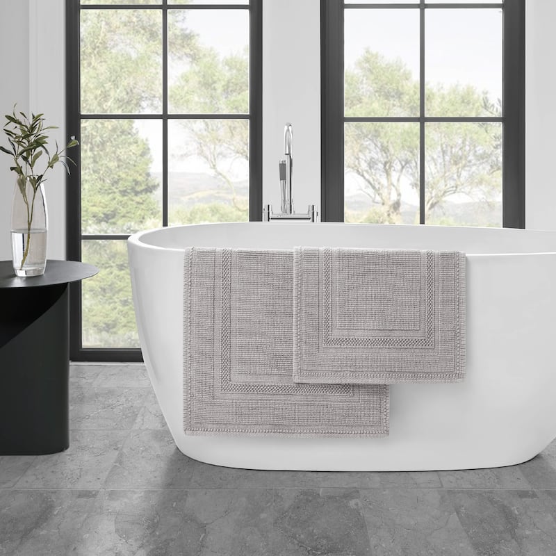 Jean Pierre Cotton Stonewash Racetrack 2-Piece Bath Rug Set