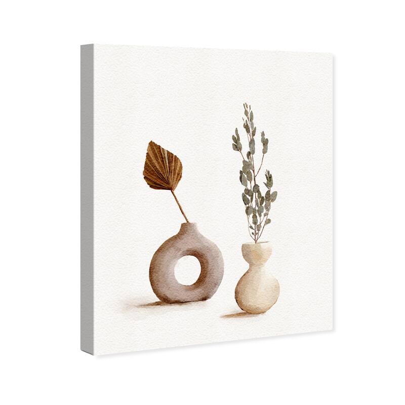 Wynwood Studio Canvas Floral and Botanical Contemporary Abstract Vase Wall Art Canvas Print